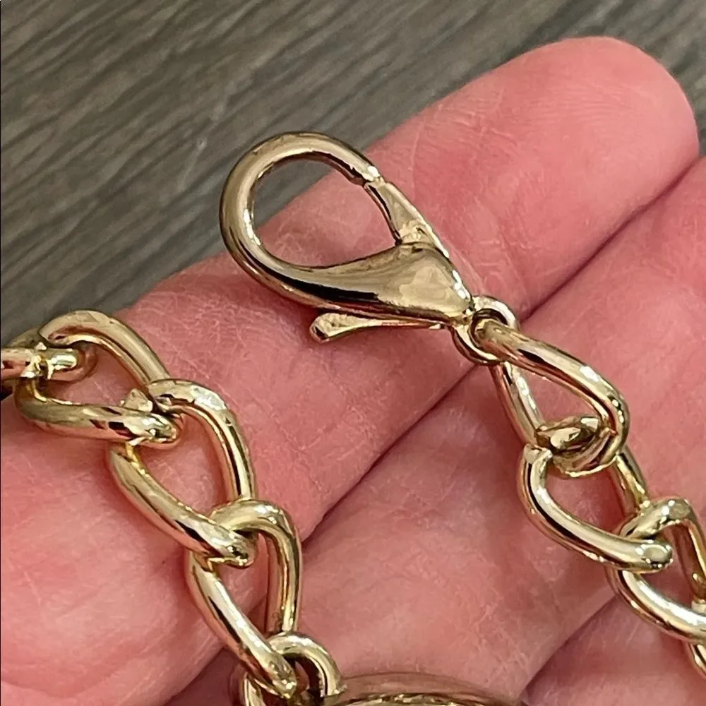 Anne Klein Gold-tone & Black Medallion Keychain - Bag Charm